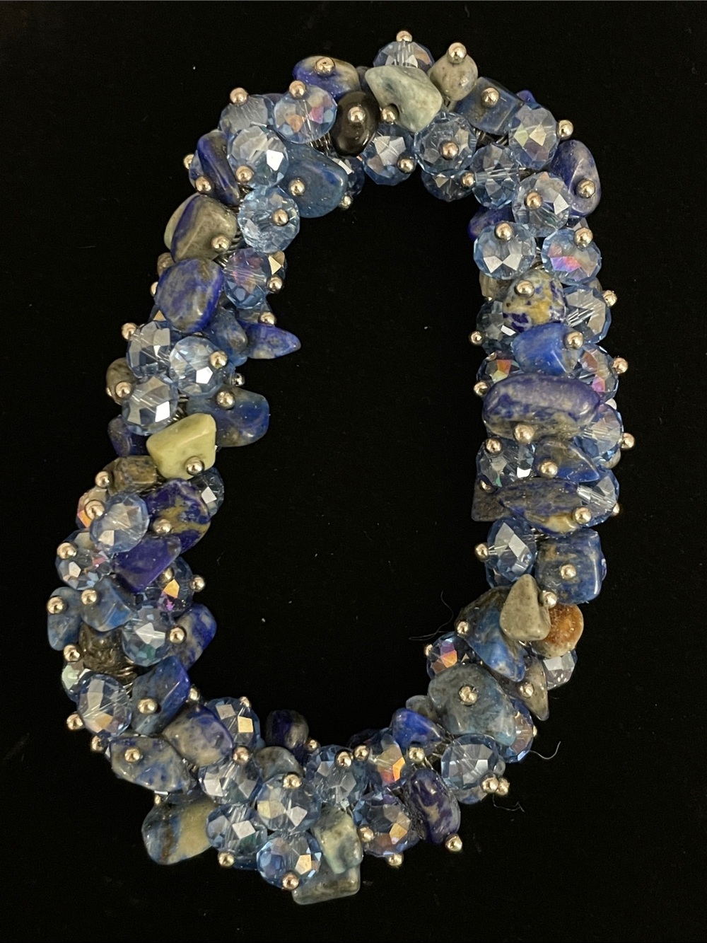 Blue Lapis Cluster Stretch Bracelet - Women Jewelry